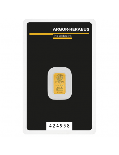 Zlatý slitek Argor-Heraeus 1 g