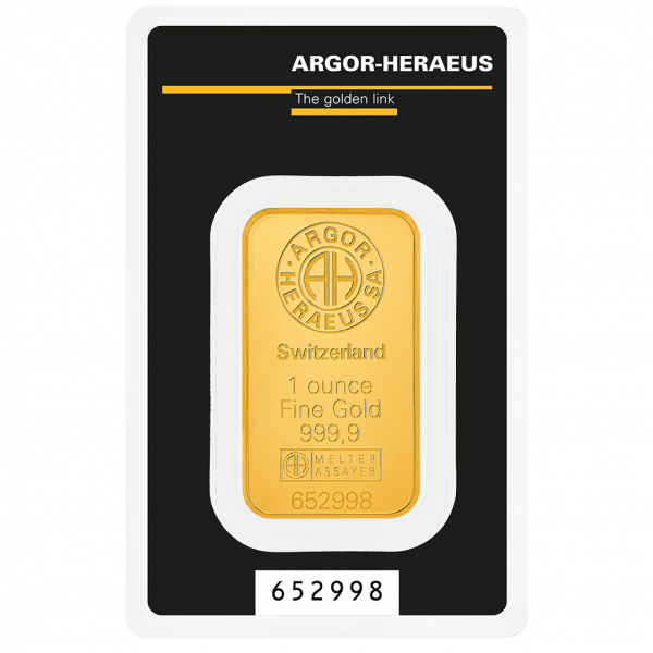 Zlatý slitek Argor-Heraeus 1 oz