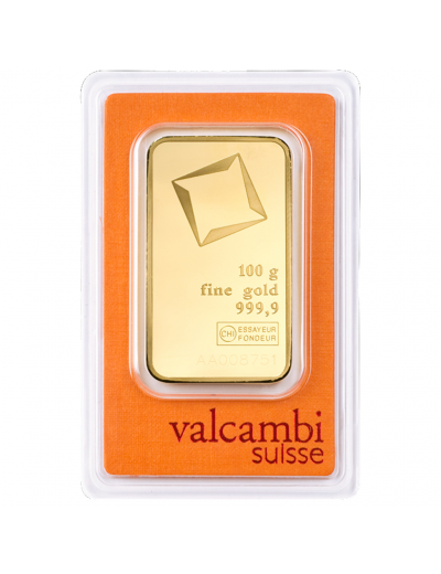 Zlatý slitek 100 g Valcambi