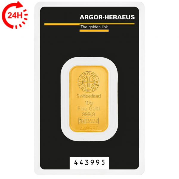 Zlatý slitek Argor-Heraeus 10 g